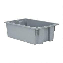 Quantum Storage - 75 Lb Load Capacity Gray Polyethylene Tote Container - Stacking, Nesting, 18" Long x 11" Wide x 6" High - All Tool & Supply