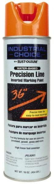 Rust-Oleum - 17 fl oz Orange Marking Paint - 600' to 700' Coverage at 1" Wide, Water-Based Formula - All Tool & Supply