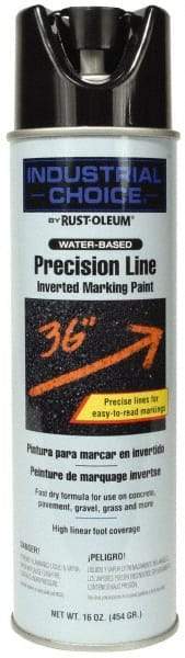 Rust-Oleum - 17 fl oz Black Marking Paint - 600' to 700' Coverage at 1" Wide, Water-Based Formula - All Tool & Supply