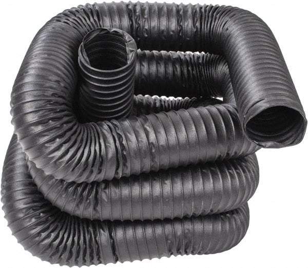 Hi-Tech Duravent - 4" ID, 25' Long, Neoprene Coated Polyester Blower & Duct Hose - Black, 6-1/2" Bend Radius, 22 In/Hg, 25 Max psi, -40 to 250°F, Chemical and Abrasion Resistant - All Tool & Supply