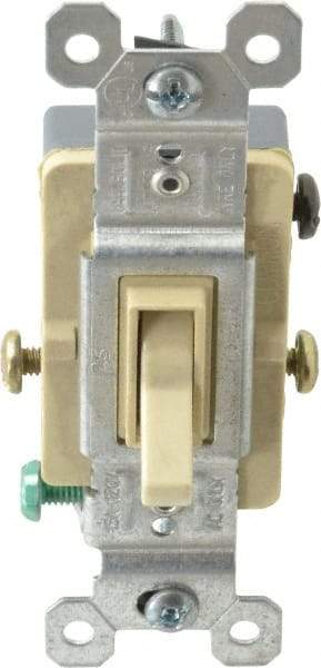 Pass & Seymour - 3 Pole, 120 VAC, 15 Amp, Specification Grade, Toggle, Wall and Dimmer Light Switch - 1-1/4 Inch Wide x 3.281 Inch High - All Tool & Supply