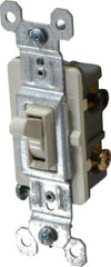 Pass & Seymour - 3 Pole, 120 VAC, 15 Amp, Specification Grade, Toggle, Wall and Dimmer Light Switch - 1-1/4 Inch Wide x 3.281 Inch High - All Tool & Supply