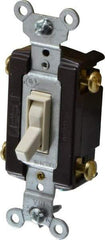 Pass & Seymour - 4 Pole, 120 VAC, 15 Amp, Specification Grade, Toggle, Wall and Dimmer Light Switch - 1-1/4 Inch Wide x 3.281 Inch High - All Tool & Supply