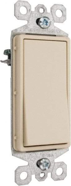 Pass & Seymour - 1 Pole, 120 to 277 VAC, 15 Amp, Specification Grade, Rocker, Wall and Dimmer Light Switch - 1.43 Inch Wide x 4.19 Inch High - All Tool & Supply