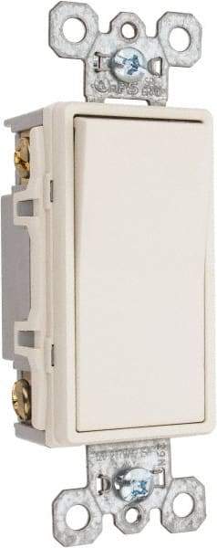 Pass & Seymour - 4 Pole, 120 to 277 VAC, 15 Amp, Specification Grade, Rocker, Wall and Dimmer Light Switch - 1.43 Inch Wide x 4.19 Inch High - All Tool & Supply