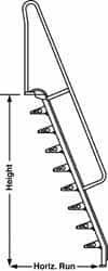 Made in USA - 12' High 1,000 Lb Capacity Alternating Tread Stair - All Tool & Supply