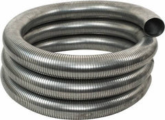 Federal Hose - 4" ID, -60 to 400°F, Galvanized Steel Unlined Flexible Metal Duct Hose - 18" Bend Radius, 25' Long - All Tool & Supply