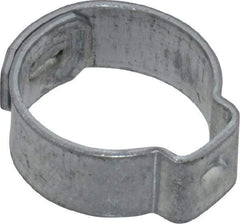 Oetiker - 12.6 to 14.5mm, Zinc-Plated 1-Ear Clamp - 9/16" Noml Size, 6mm Inner Width, 7mm Wide x 0.75mm Thick, Carbon Steel - All Tool & Supply