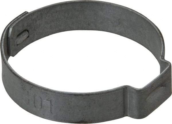 Oetiker - 27 to 30.1mm, Zinc-Plated 1-Ear Clamp - 1-13/16" Noml Size, 10mm Inner Width, 7mm Wide x 0.75mm Thick, Carbon Steel - All Tool & Supply