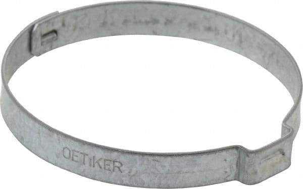 Oetiker - 48.4 to 51.5mm, Zinc-Plated 1-Ear Clamp - 2" Noml Size, 10mm Inner Width, 7mm Wide x 0.75mm Thick, Carbon Steel - All Tool & Supply