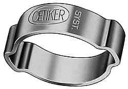 Oetiker - 26.3 to 31mm, Zinc-Plated 2-Ear Clamp - 1-3/16" Noml Size, 7.38mm Inner Width, 10mm Wide x 1.5mm Thick, Carbon Steel - All Tool & Supply