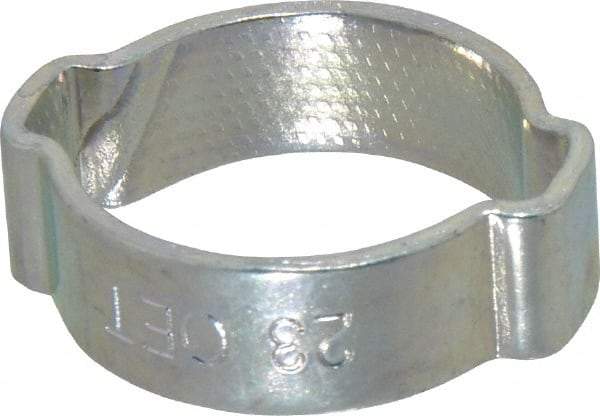 Oetiker - 19 to 23mm, Zinc-Plated 2-Ear Clamp - 7/8" Noml Size, 6.28mm Inner Width, 9mm Wide x 1.5mm Thick, Carbon Steel - All Tool & Supply