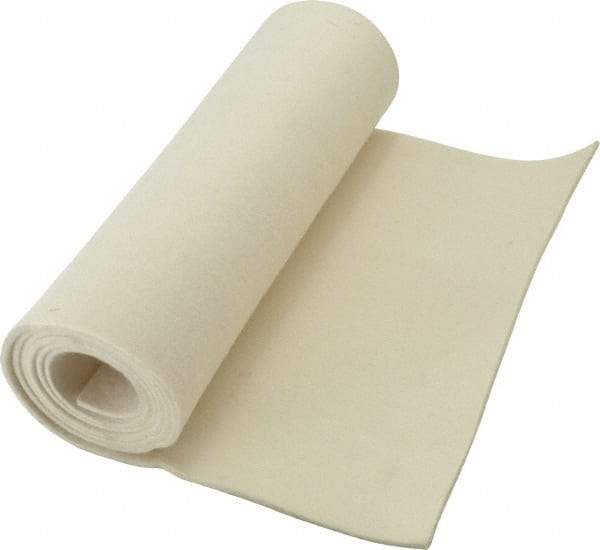 Made in USA - 1/8 Inch Thick x 60 Inch Wide x 12 Inch Long, Pressed Wool Felt Sheet - 2 Lbs/Square Yd., White, 500 psi - All Tool & Supply