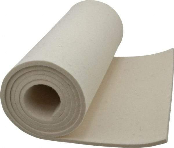 Made in USA - 1/4 Inch Thick x 60 Inch Wide x 12 Inch Long, Pressed Wool Felt Sheet - 4 Lbs/Square Yd., White, 500 psi - All Tool & Supply