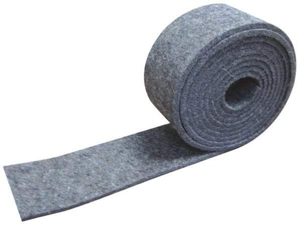 Made in USA - 1/4 Inch Thick x 1-1/2 Inch Wide x 10 Ft. Long, Felt Stripping - Gray, Plain Backing - All Tool & Supply