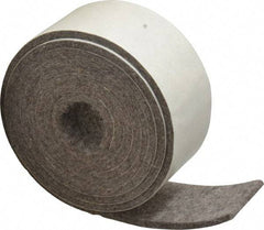 Made in USA - 1/8 Inch Thick x 1-1/2 Inch Wide x 5 Ft. Long, Felt Stripping - Gray, Plain Backing - All Tool & Supply