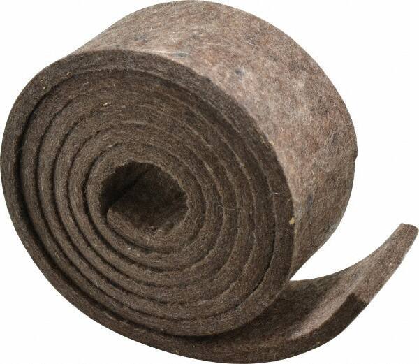 Made in USA - 1/4 Inch Thick x 2 Inch Wide x 5 Ft. Long, Felt Stripping - Gray, Plain Backing - All Tool & Supply