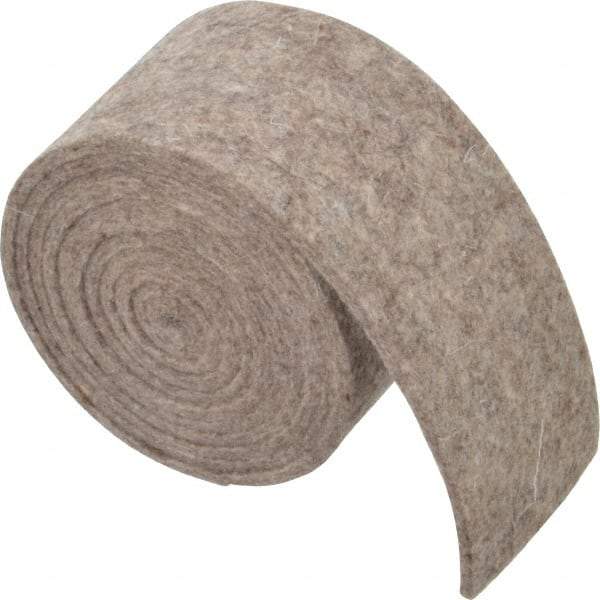 Made in USA - 1/8 Inch Thick x 2 Inch Wide x 5 Ft. Long, Felt Stripping - Gray, Plain Backing - All Tool & Supply