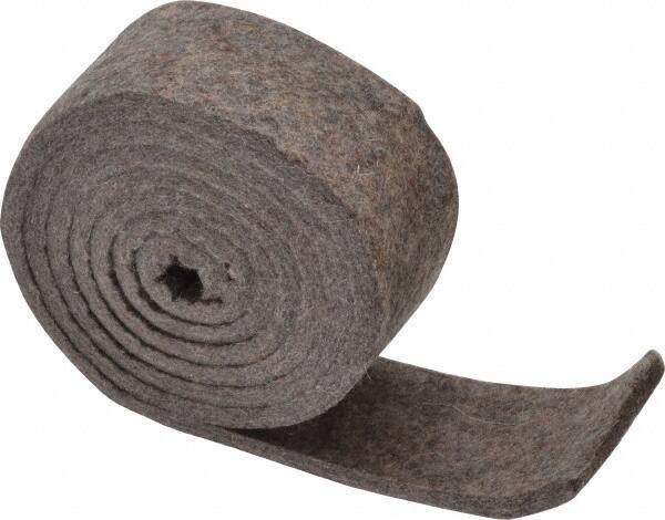 Made in USA - 1/4 Inch Thick x 2 Inch Wide x 5 Ft. Long, Felt Stripping - Gray, Plain Backing - All Tool & Supply