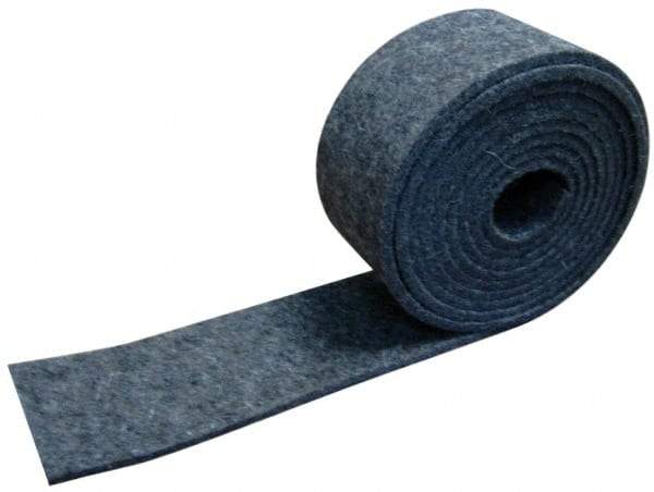 Made in USA - 1/4 Inch Thick x 1 Inch Wide x 5 Ft. Long, Felt Stripping - Gray, Plain Backing - All Tool & Supply