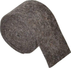 Made in USA - 1/8 Inch Thick x 2 Inch Wide x 5 Ft. Long, Felt Stripping - Gray, Plain Backing - All Tool & Supply