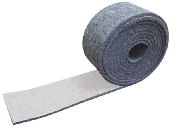 Made in USA - 1/8 Inch Thick x 1-1/2 Inch Wide x 10 Ft. Long, Felt Stripping - Gray, Adhesive Backing - All Tool & Supply