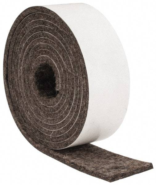 Made in USA - 1/8 Inch Thick x 1 Inch Wide x 5 Ft. Long, Felt Stripping - Gray, Adhesive Backing - All Tool & Supply