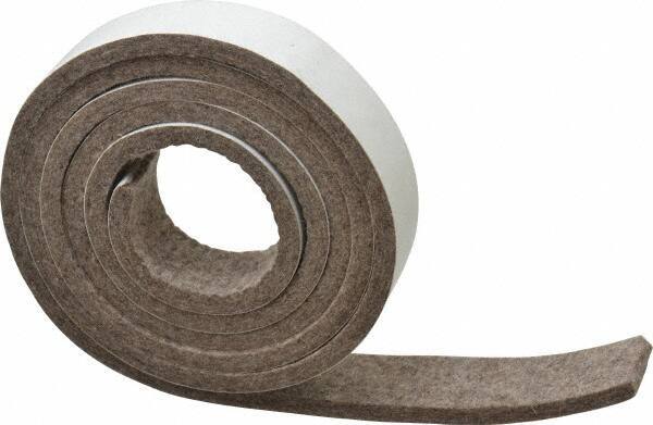 Made in USA - 1/4 Inch Thick x 1 Inch Wide x 5 Ft. Long, Felt Stripping - Gray, Adhesive Backing - All Tool & Supply