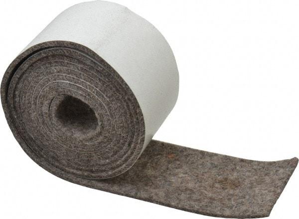 Made in USA - 1/8 Inch Thick x 2 Inch Wide x 5 Ft. Long, Felt Stripping - Gray, Adhesive Backing - All Tool & Supply