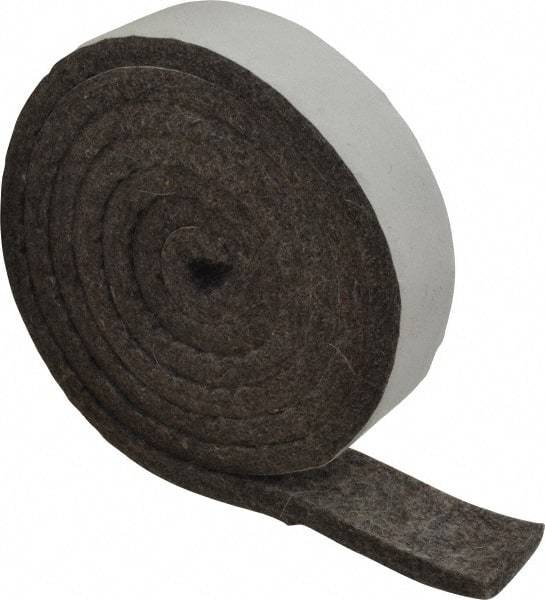 Made in USA - 1/4 Inch Thick x 1 Inch Wide x 5 Ft. Long, Felt Stripping - Gray, Adhesive Backing - All Tool & Supply