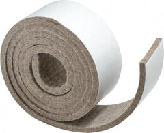 Made in USA - 1/4 Inch Thick x 2 Inch Wide x 5 Ft. Long, Felt Stripping - Gray, Adhesive Backing - All Tool & Supply