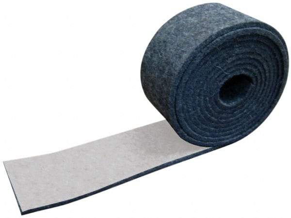 Made in USA - 1/8 Inch Thick x 1-1/2 Inch Wide x 5 Ft. Long, Felt Stripping - Gray, Adhesive Backing - All Tool & Supply