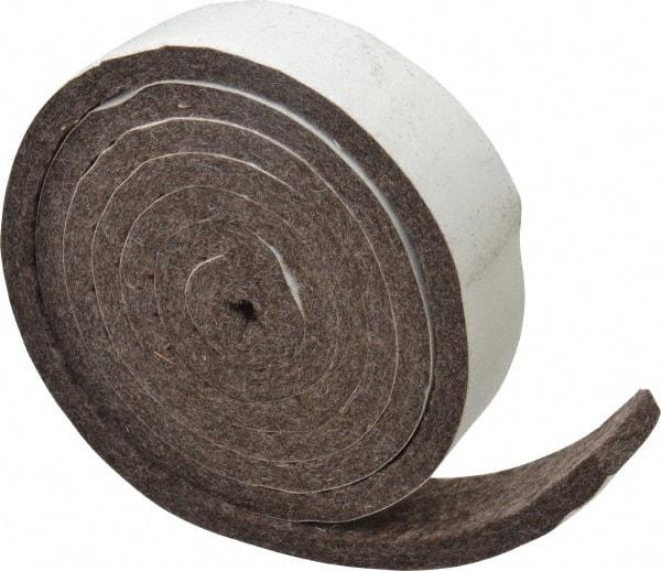 Made in USA - 1/4 Inch Thick x 1 Inch Wide x 5 Ft. Long, Felt Stripping - Gray, Adhesive Backing - All Tool & Supply