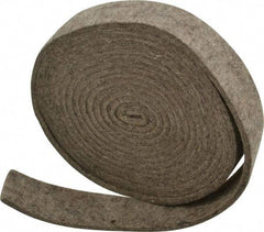 Made in USA - 1/8 Inch Thick x 1 Inch Wide x 10 Ft. Long, Felt Stripping - Gray, Plain Backing - All Tool & Supply