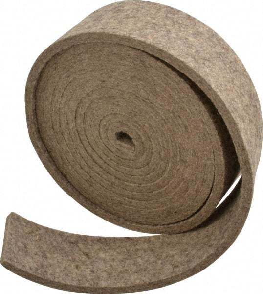 Made in USA - 1/4 Inch Thick x 2 Inch Wide x 10 Ft. Long, Felt Stripping - Gray, Plain Backing - All Tool & Supply