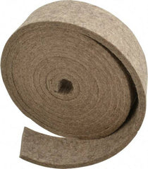 Made in USA - 1/4 Inch Thick x 2 Inch Wide x 10 Ft. Long, Felt Stripping - Gray, Plain Backing - All Tool & Supply