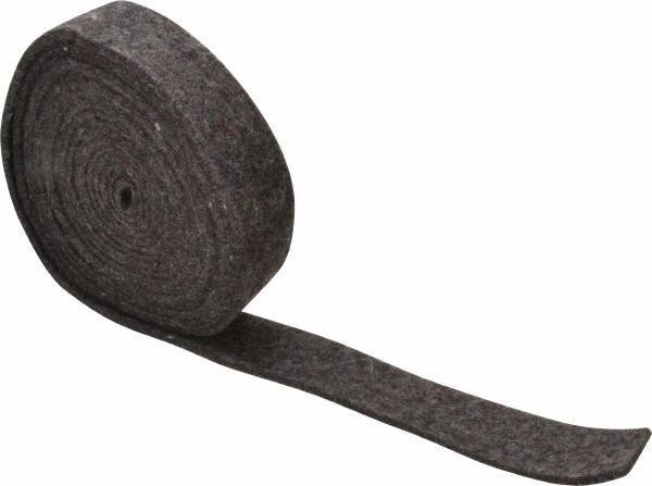 Made in USA - 1/8 Inch Thick x 1 Inch Wide x 10 Ft. Long, Felt Stripping - Gray, Plain Backing - All Tool & Supply