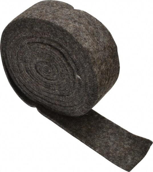 Made in USA - 1/8 Inch Thick x 1-1/2 Inch Wide x 10 Ft. Long, Felt Stripping - Gray, Plain Backing - All Tool & Supply