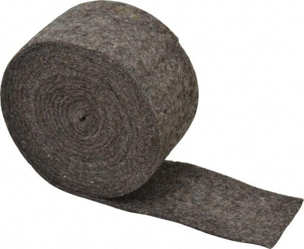 Made in USA - 1/8 Inch Thick x 2 Inch Wide x 10 Ft. Long, Felt Stripping - Gray, Plain Backing - All Tool & Supply