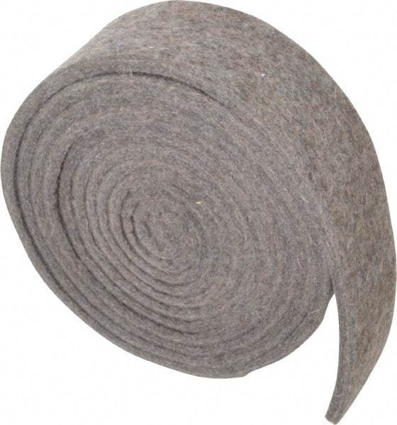 Made in USA - 1/4 Inch Thick x 2 Inch Wide x 10 Ft. Long, Felt Stripping - Gray, Plain Backing - All Tool & Supply