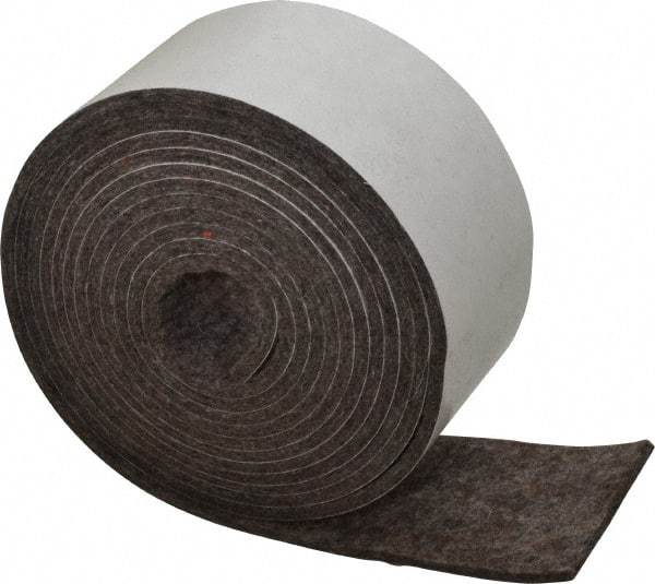 Made in USA - 1/8 Inch Thick x 2 Inch Wide x 10 Ft. Long, Felt Stripping - Gray, Adhesive Backing - All Tool & Supply