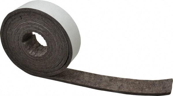 Made in USA - 1/4 Inch Thick x 2 Inch Wide x 10 Ft. Long, Felt Stripping - Gray, Adhesive Backing - All Tool & Supply