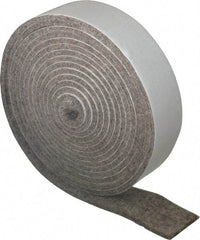 Made in USA - 1/8 Inch Thick x 1 Inch Wide x 10 Ft. Long, Felt Stripping - Gray, Adhesive Backing - All Tool & Supply