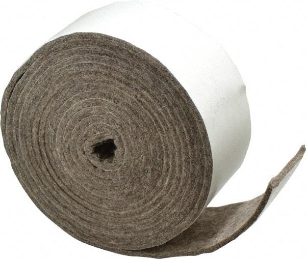 Made in USA - 1/8 Inch Thick x 2 Inch Wide x 10 Ft. Long, Felt Stripping - Gray, Adhesive Backing - All Tool & Supply