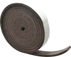 Made in USA - 1/4 Inch Thick x 1 Inch Wide x 10 Ft. Long, Felt Stripping - Gray, Adhesive Backing - All Tool & Supply