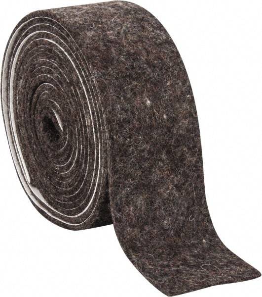Made in USA - 1/8 Inch Thick x 2 Inch Wide x 10 Ft. Long, Felt Stripping - Gray, Adhesive Backing - All Tool & Supply