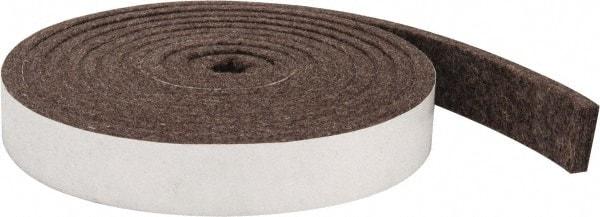 Made in USA - 1/4 Inch Thick x 1 Inch Wide x 10 Ft. Long, Felt Stripping - Gray, Adhesive Backing - All Tool & Supply