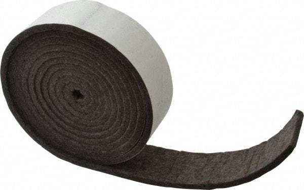 Made in USA - 1/4 Inch Thick x 2 Inch Wide x 10 Ft. Long, Felt Stripping - Gray, Adhesive Backing - All Tool & Supply