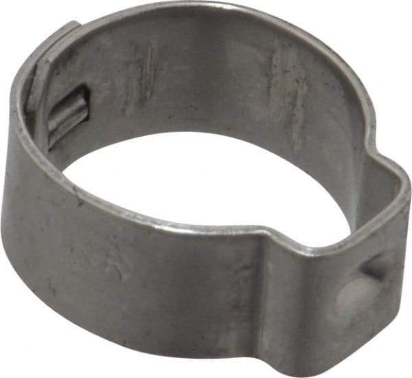 Oetiker - 11.4 to 13.3mm, 1-Ear Clamp - 1/2" Noml Size, 6mm Inner Width, 7mm Wide x 0.6mm Thick, Stainless Steel - All Tool & Supply