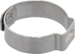 Oetiker - 17 to 19.8mm, 1-Ear Clamp - 3/4" Noml Size, 9mm Inner Width, 7mm Wide x 0.6mm Thick, Stainless Steel - All Tool & Supply